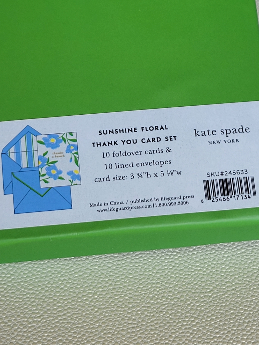 kate spade Blue Floral "Thanks a Bunch" Thank You Cards - Picture 3 of 3